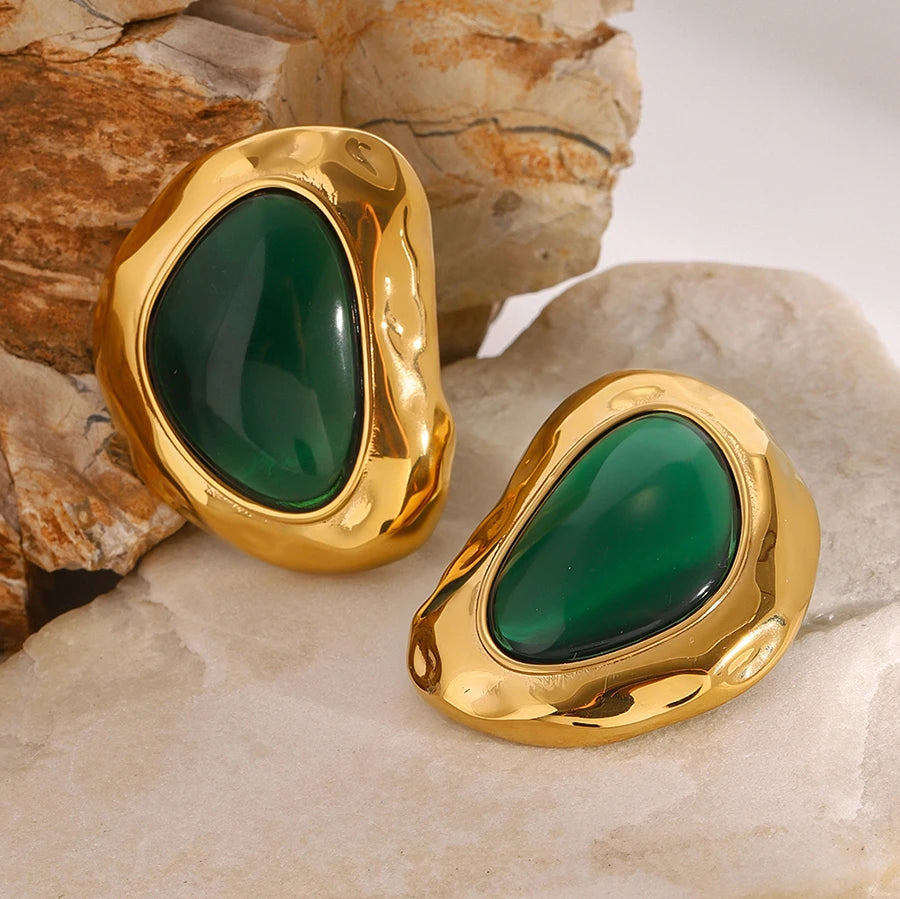 Green Stone Earrings