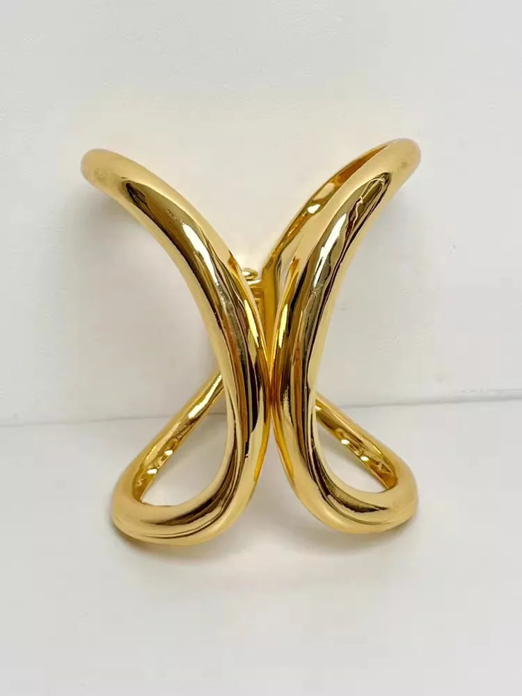 Double Arc Geometric Bracelet Bangle