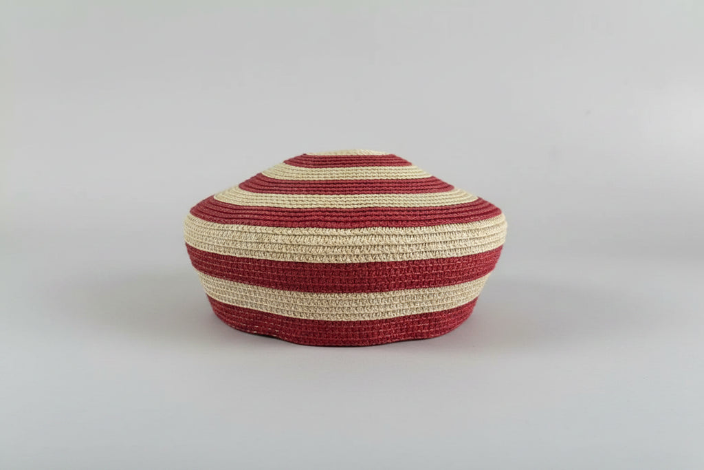 Striped Woven Beret