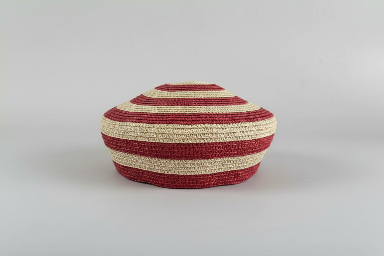 Striped Woven Beret