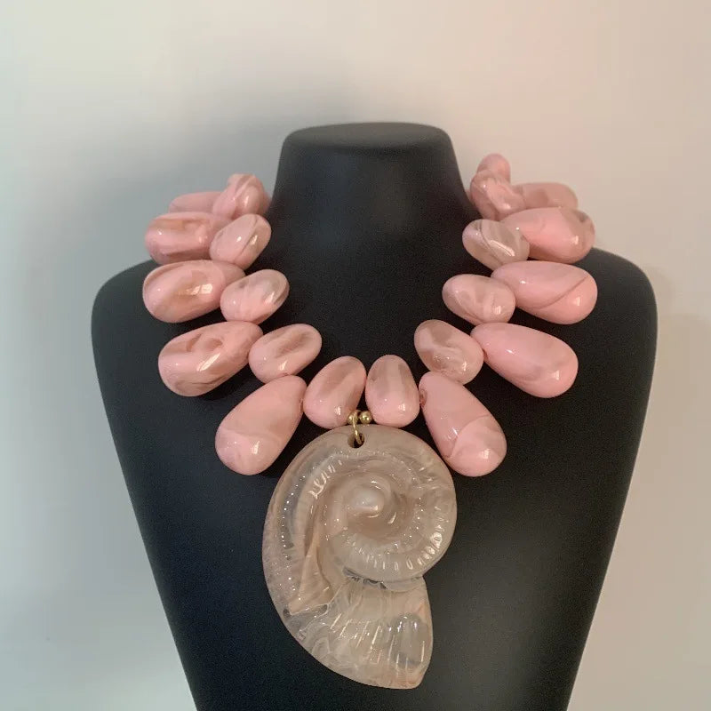Shell Conch  Beaded Necklace