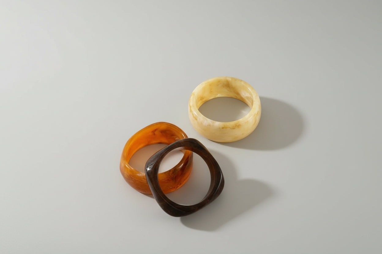 Acrylic Chunky Bangle Bracelets 3 Piece Set