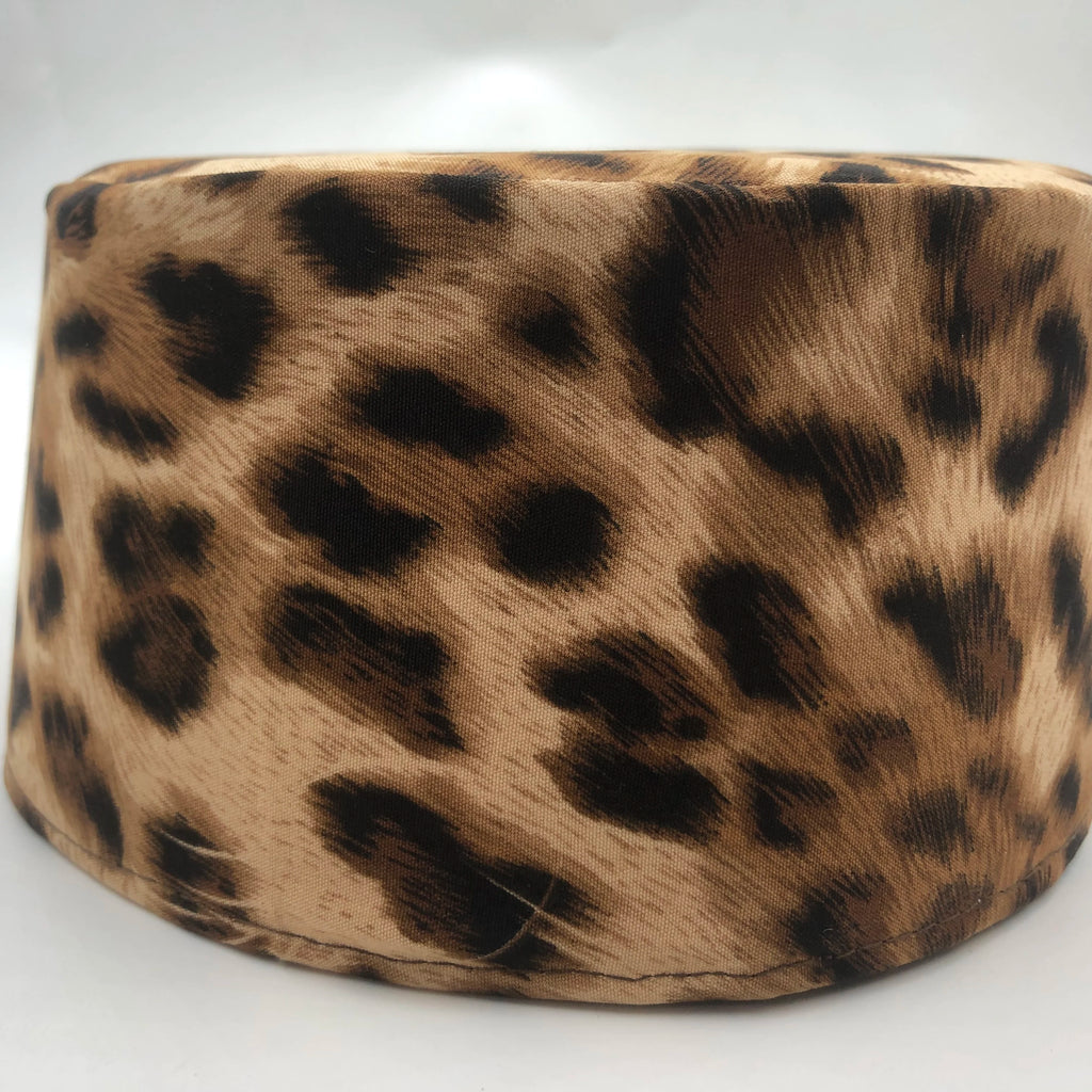 Leopard Print Pillbox Hat
