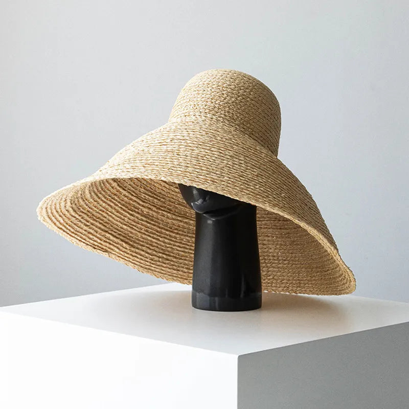 Large Wide Brim Natural Raffia Sun Hat