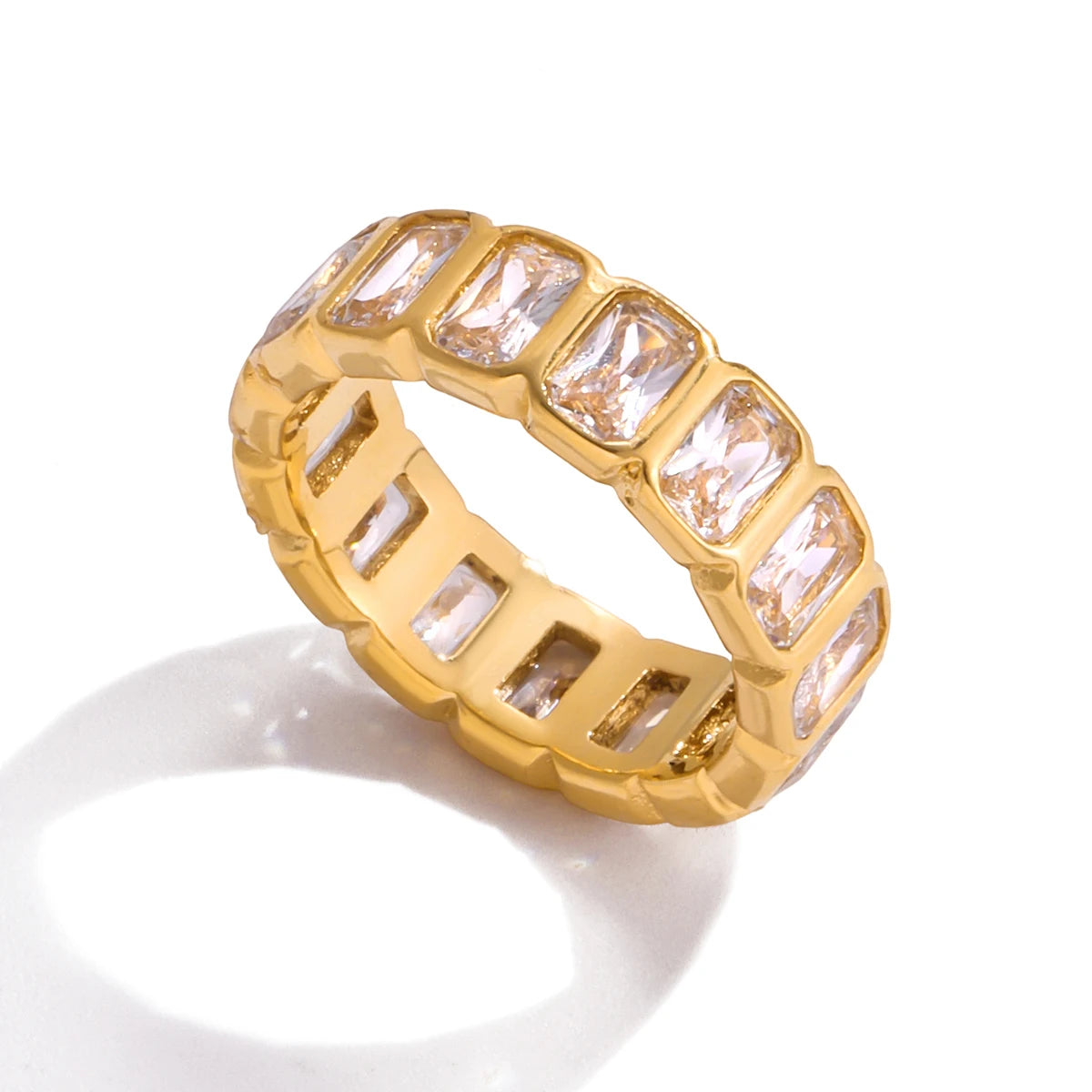 Zircon Square shaped Sparkling Ring