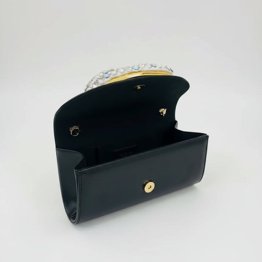Crystal Studded Evening Clutch Bag