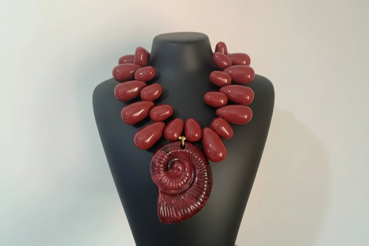 Shell Conch  Beaded Necklace