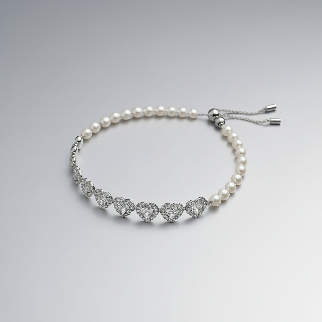 Heart shape zircon necklace