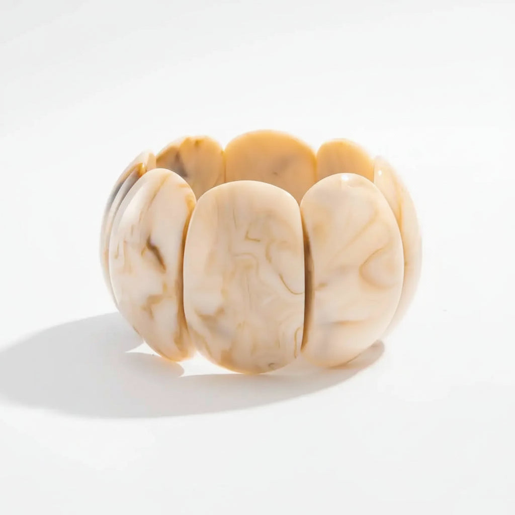 Beige Wide Resin Acrylic Bangles
