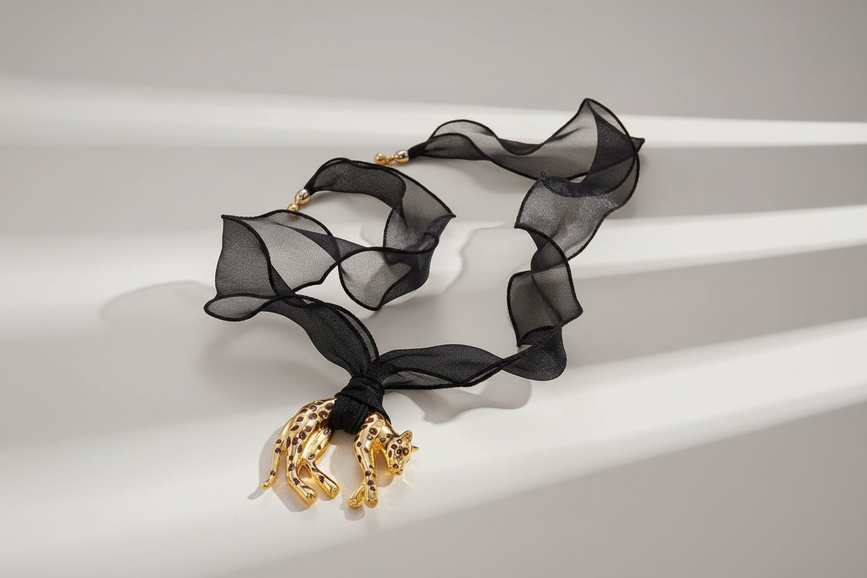 Leopard Pendant Necklace Chocker