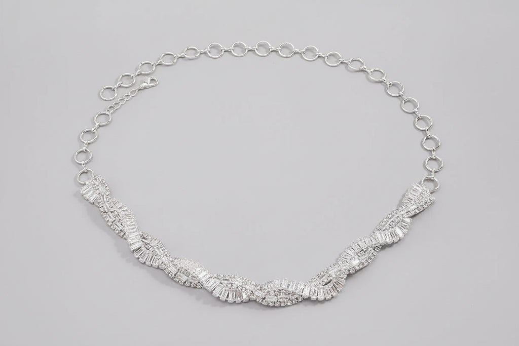 Geometric Crystal Choker Necklaces