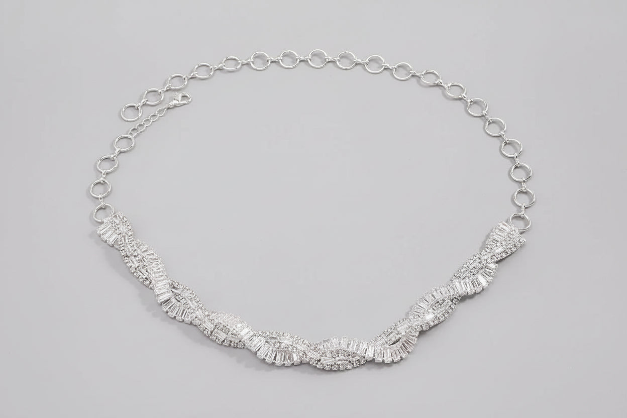 Geometric Crystal Choker Necklaces