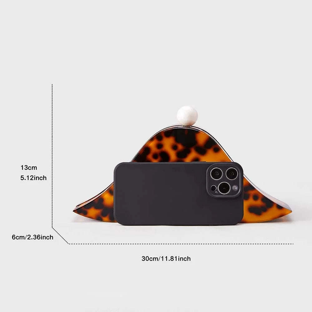 Triangle Amber Acrylic Clutch Bag