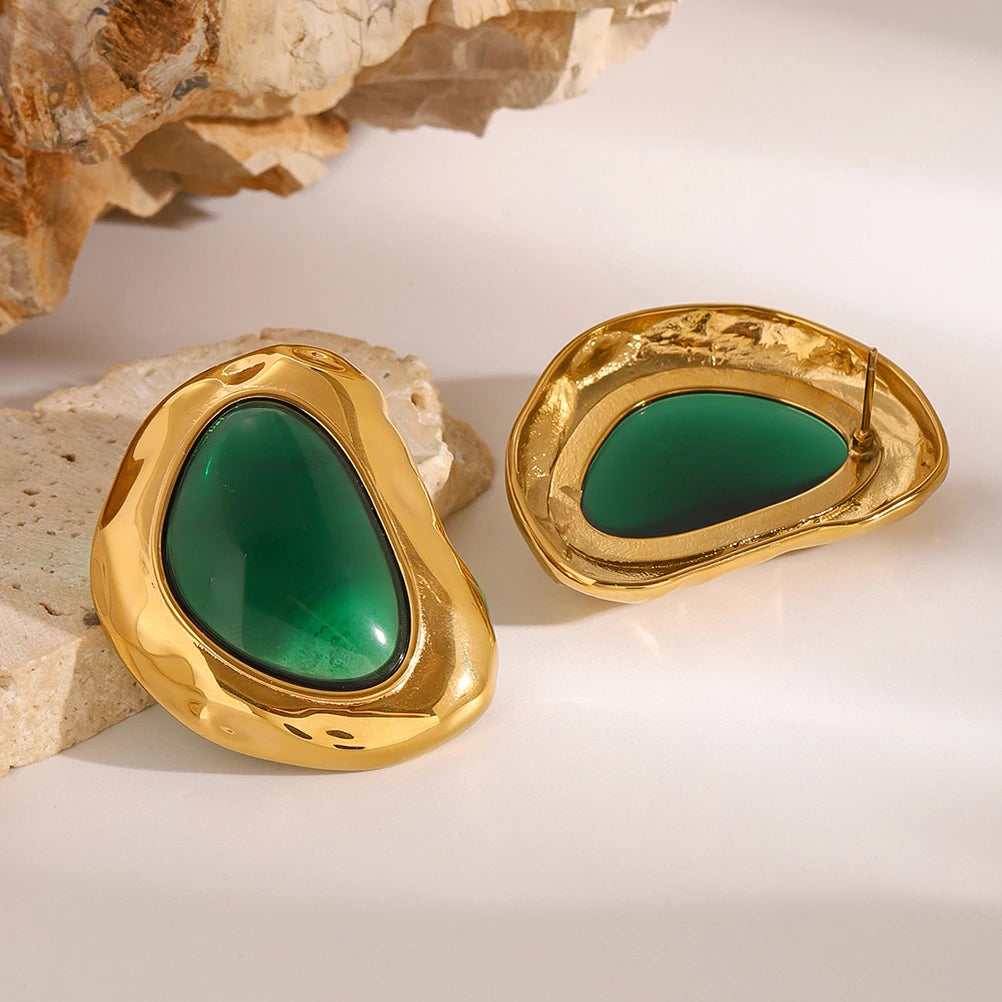 Green Stone Earrings
