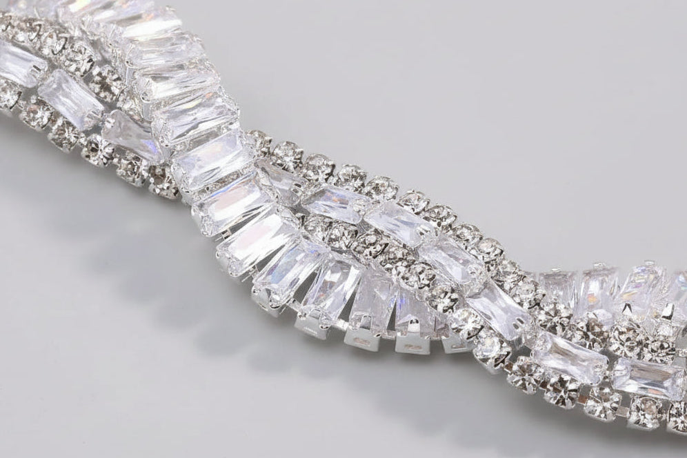 Geometric Crystal Choker Necklaces