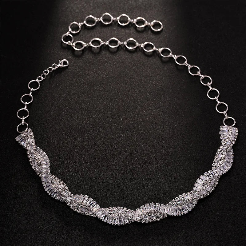 Geometric Crystal Choker Necklaces