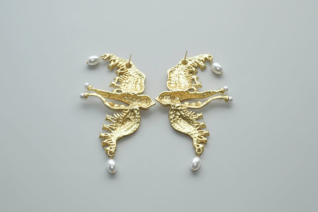Pearl Dove Bird Earrings