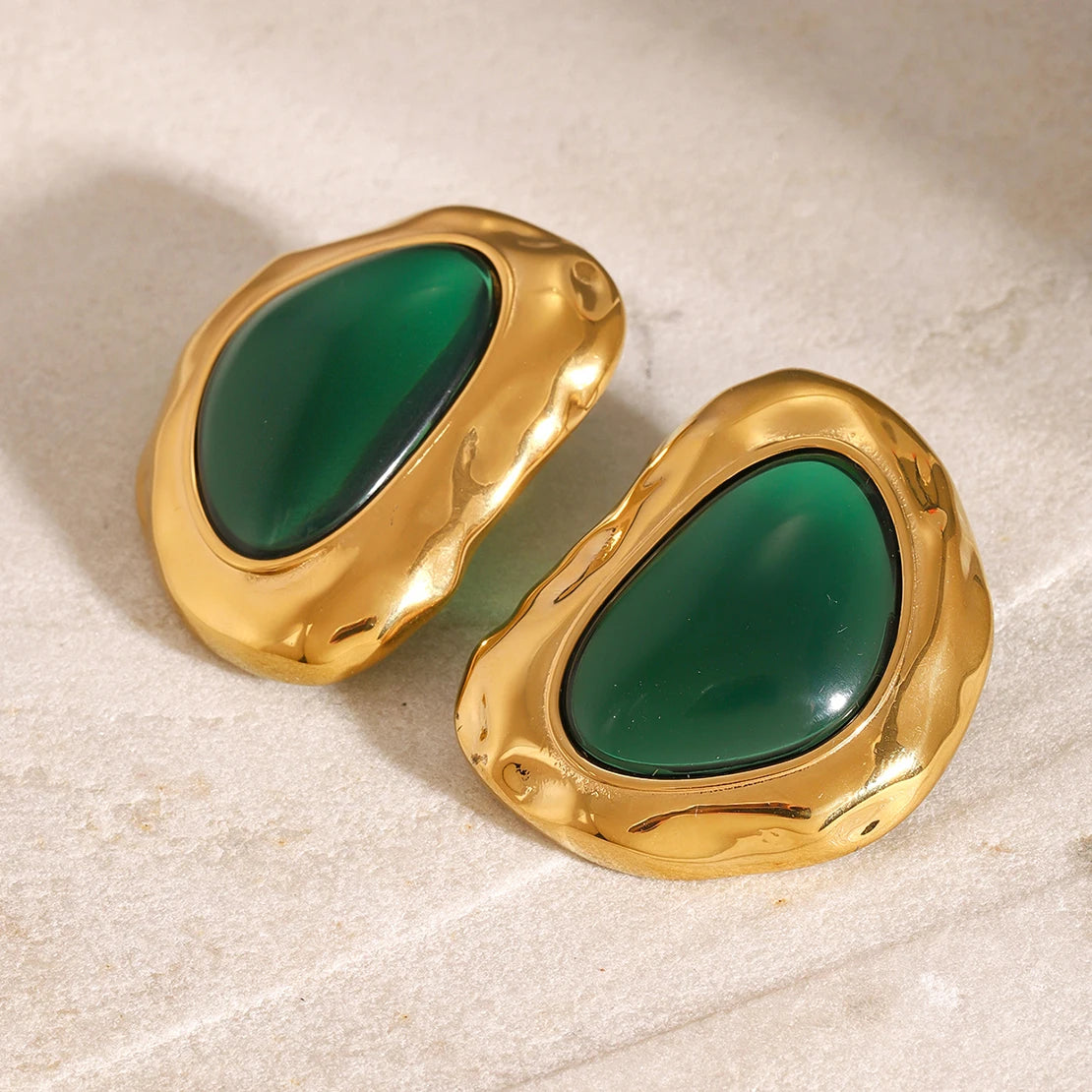 Green Stone Earrings