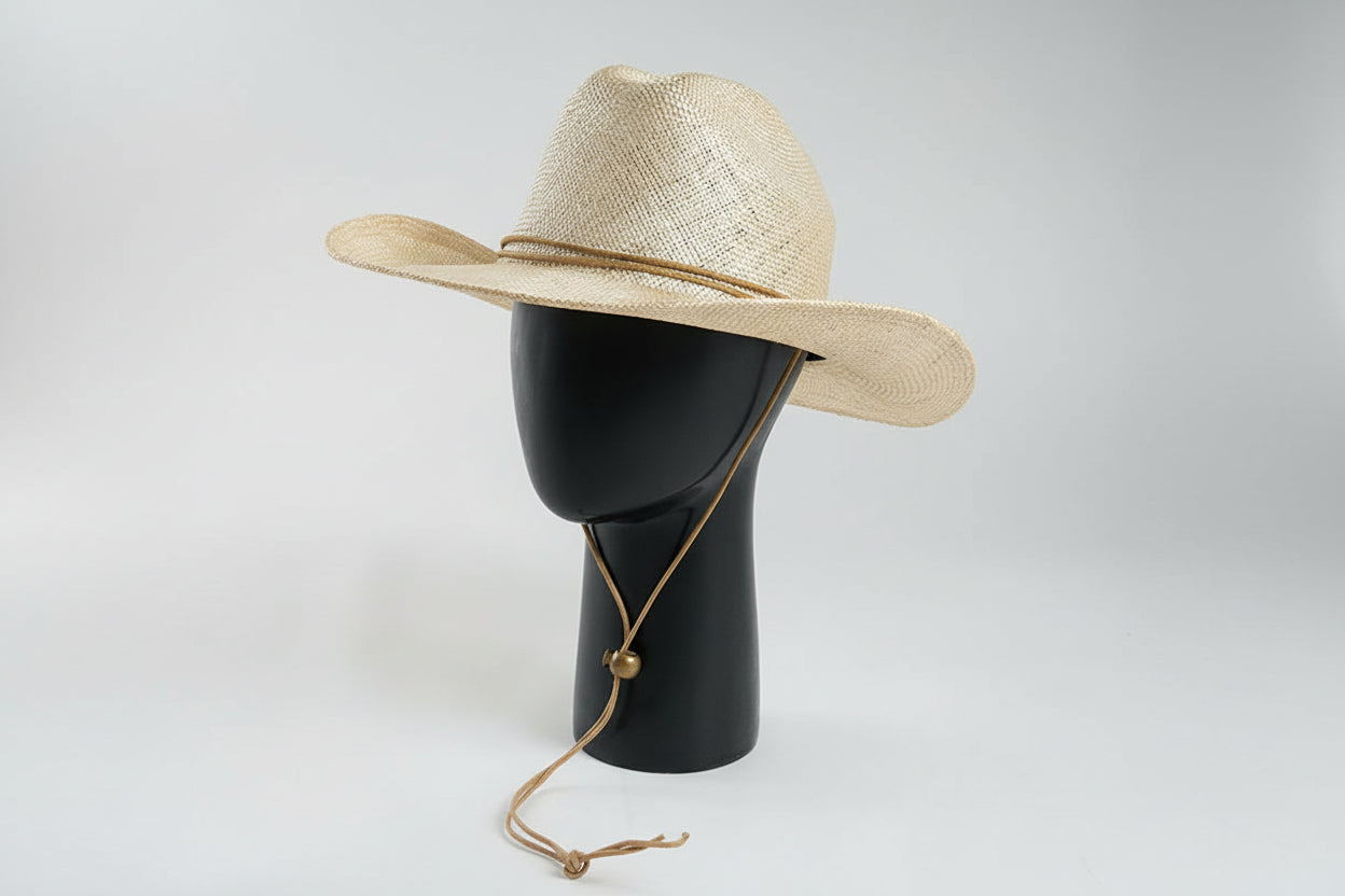 Wide Brim Straw Fedora Hat
