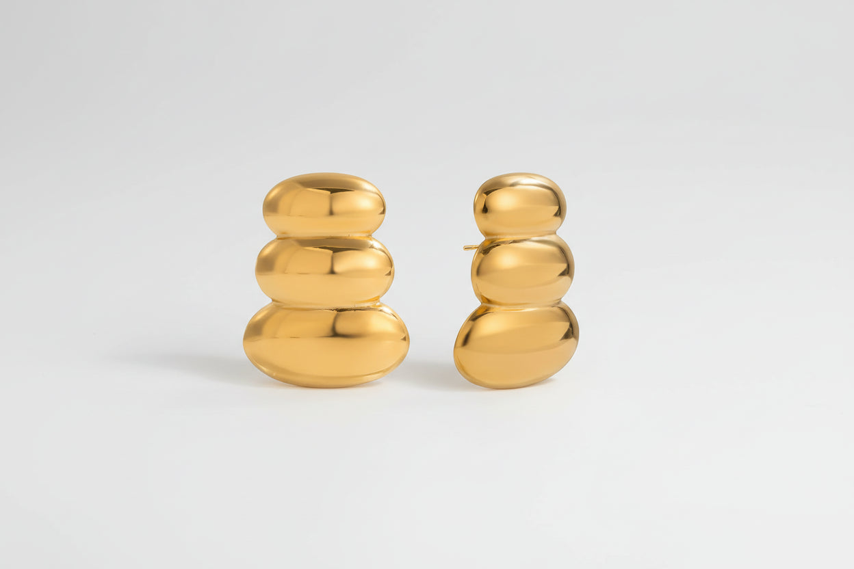 Triple Round Earrings