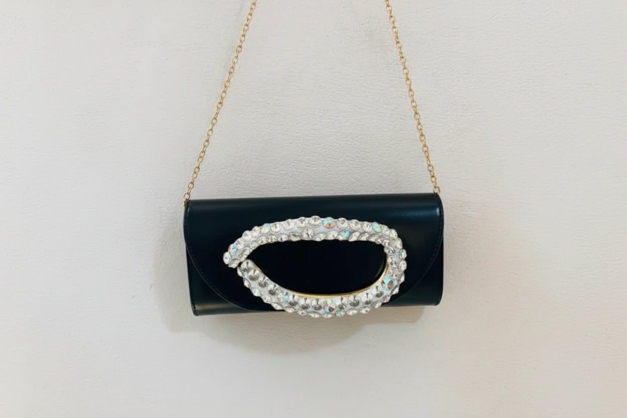 Crystal Studded Evening Clutch Bag