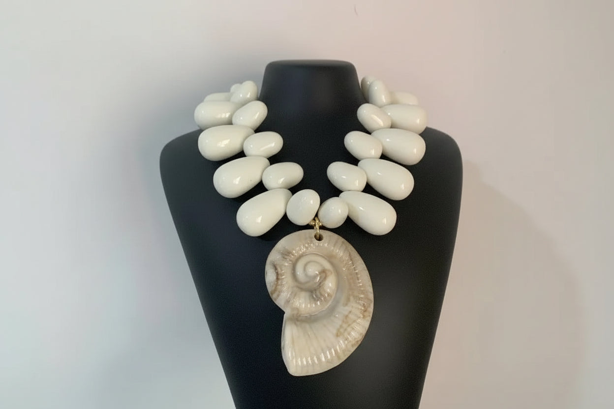 Shell Conch  Beaded Necklace