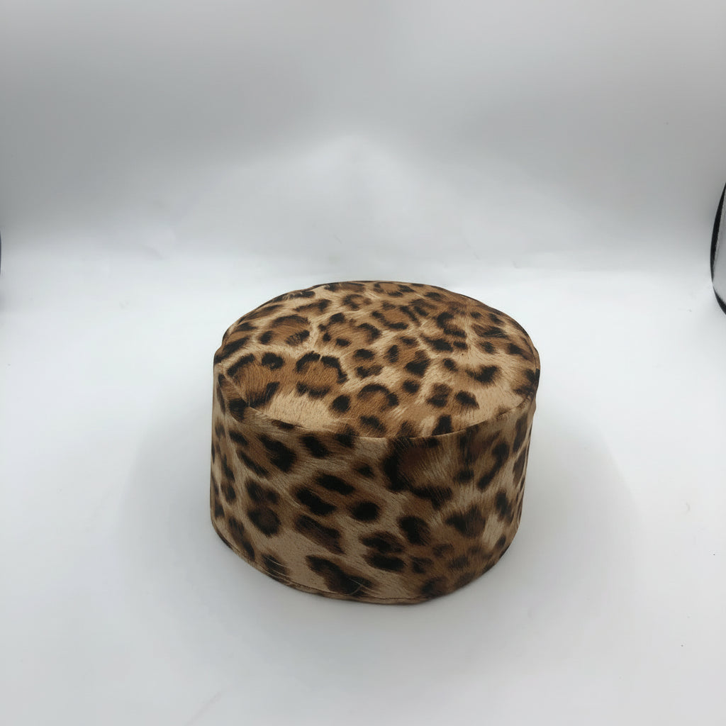 Leopard Print Pillbox Hat
