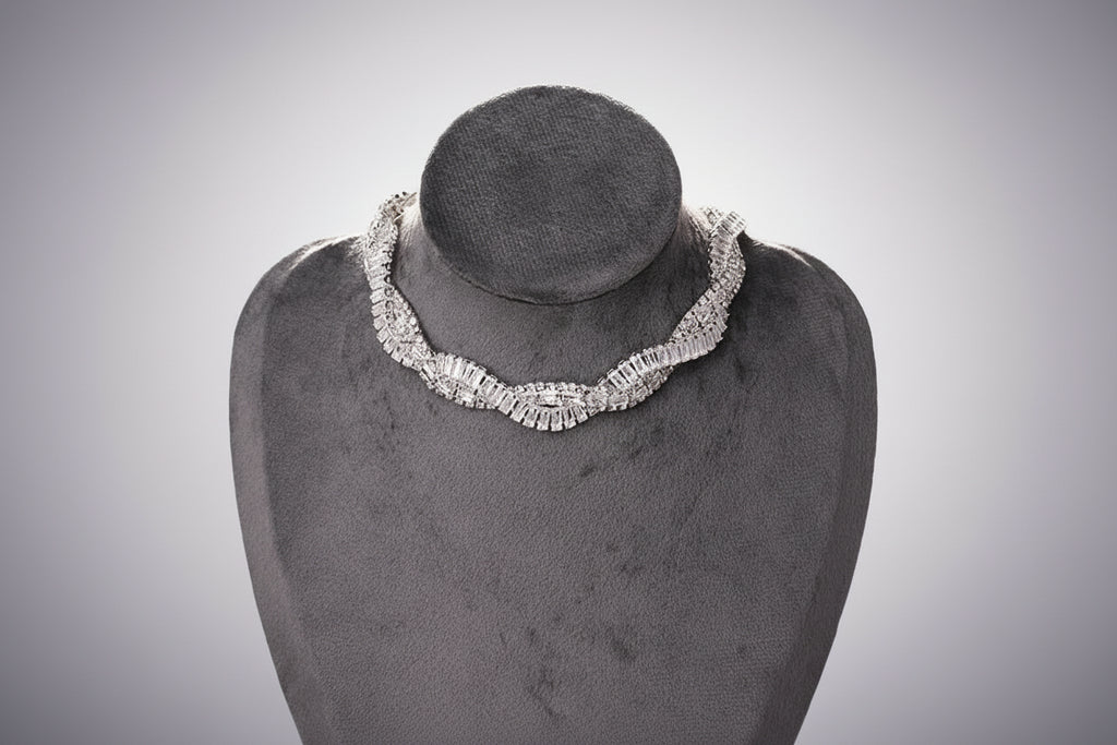 Geometric Crystal Choker Necklaces