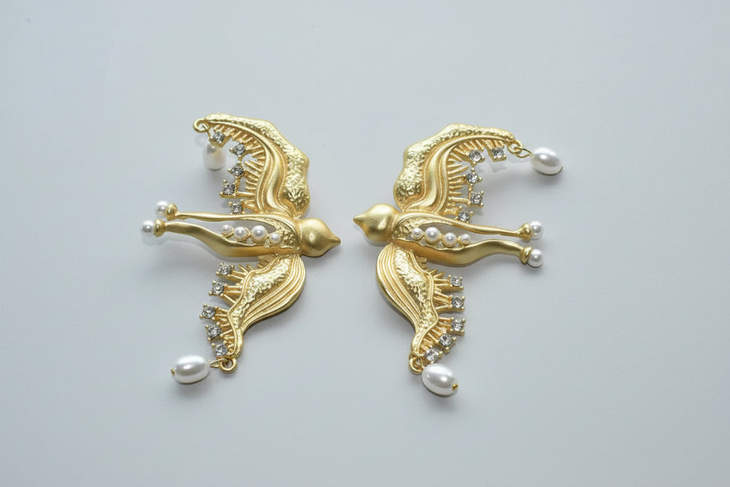 Pearl Dove Bird Earrings