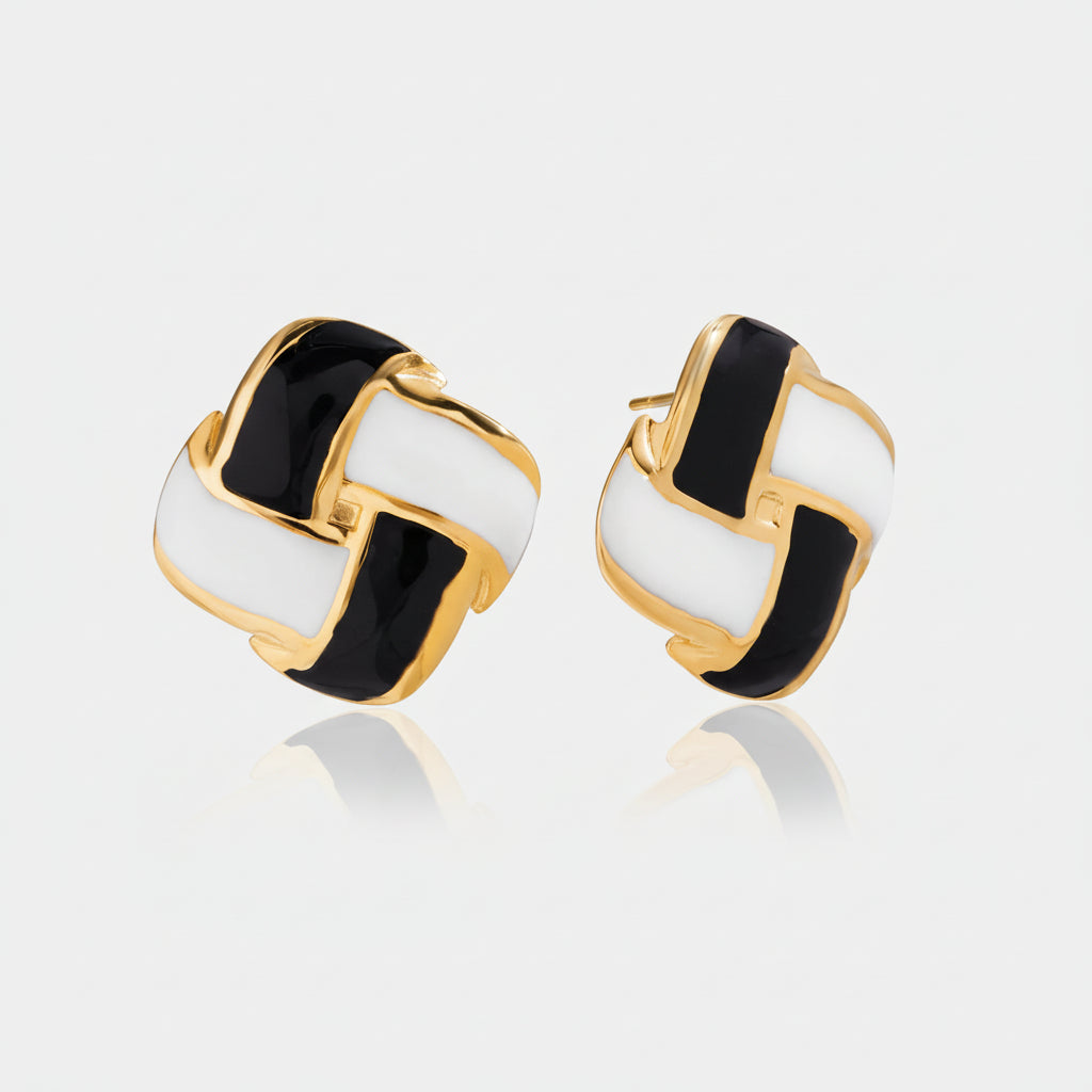 Enamel Bicolor Earrings