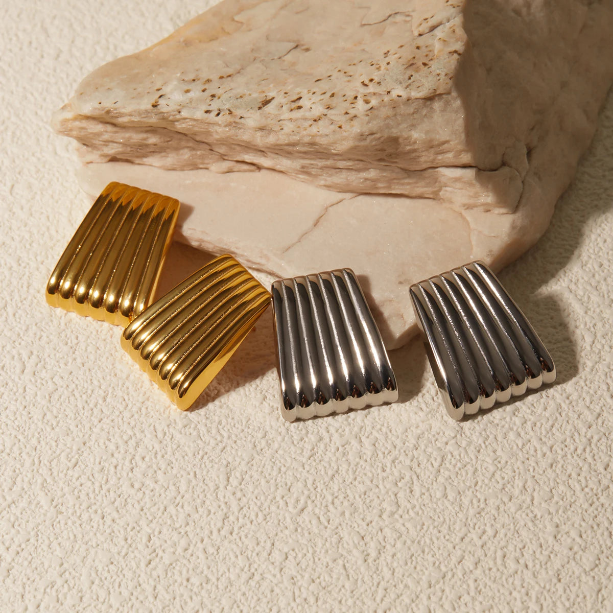 Stripped Rectangular Earrings