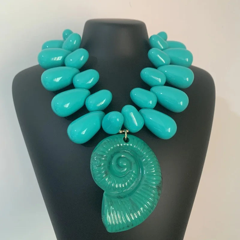 Shell Conch  Beaded Necklace
