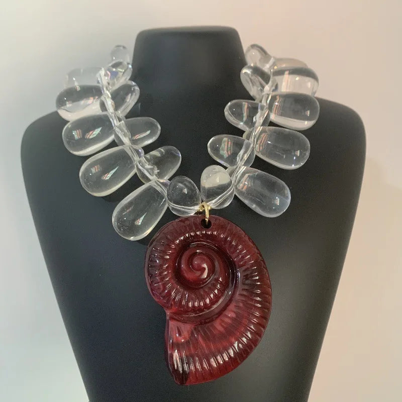 Shell Conch  Beaded Necklace